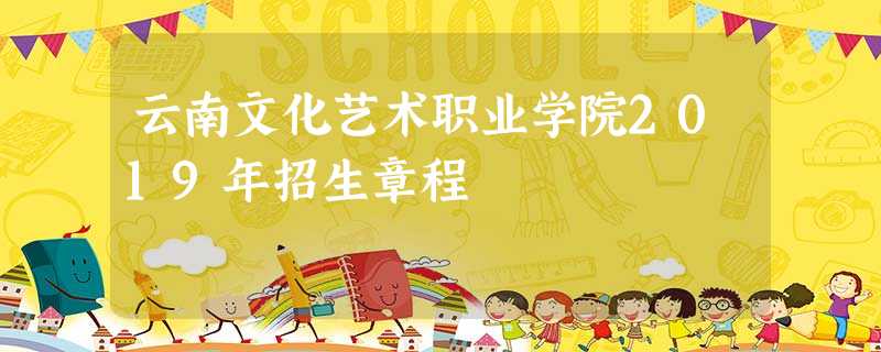 云南文化艺术职业学院2019年招生章程
