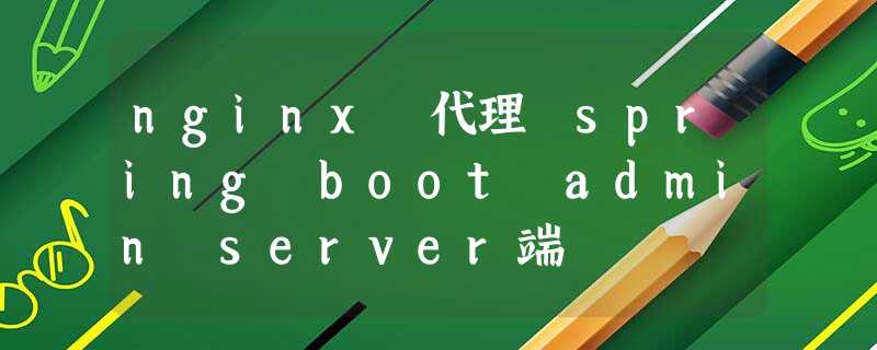 nginx 代理 spring boot admin server端